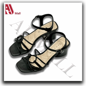 Sandales à talon bas Ramarim – Noires à brides entrelacées(Noir)