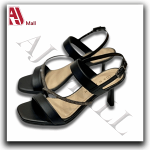 Sandales à talon fin Ramarim – Noires avec bride scintillante(Noir)