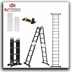 Échelle pliante multifonction en aluminium industrielle – 4x6 marches