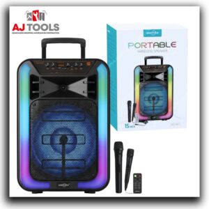 gts 1937 – enceinte portable sans fil avec micro et lumières