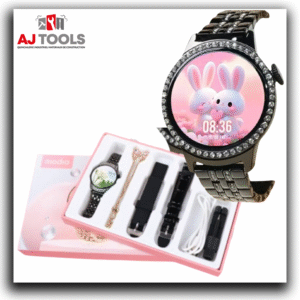 modio rose 1 – coffret cadeau montre connectée de luxe (3 bracelets)