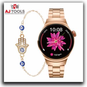 rose 2 – montre connectée rose doré avec bracelet porte bonheur