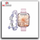 ensemble montre connectée Élégante rose & bracelet en cristal