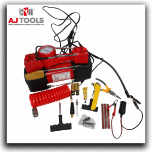 compresseur d’air portable 12v – avec kit de réparation de pneus