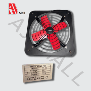 Ventilateur Industriel Vento – Fer Noir & Rouge – 500 mm (20") / 600 mm (24")