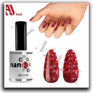 Vernis Gel Nano – Collection Rouge Pailleté 30 ml