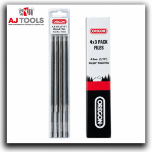 lot de 12 limes rondes oregon – 4 mm / 4,8 mm / 5 mm – affûtage tronçonneuse