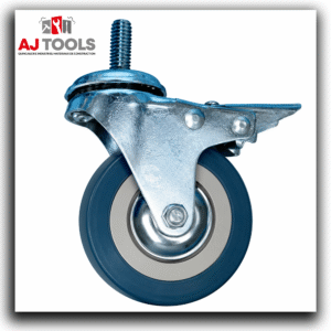 roulette pivotante à vis grise avec frein – 2,5″ / 3″ / 4″