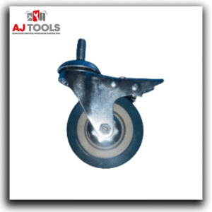 roulette pivotante à vis grise avec frein – 2,5″ / 3″ / 4″