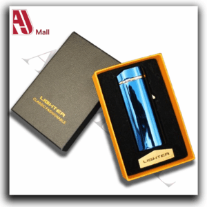 Briquet Métallique Rechargeable – Finition Bleu & Noir