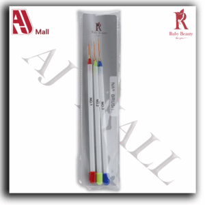 Set de Pinceaux Nail Art Fins Ruby Beauty – 3 Tailles (No.1 / No.2 / No.3)