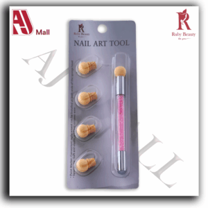 Outil Nail Art Éponge Dégradé Ruby Beauty – Stylo Applicateur avec Têtes de Rechange