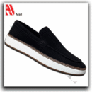 mocassins casual à enfiler classiques aj mall – noir avec semelle plateforme blanche