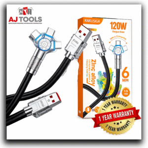câble de données à charge rapide 120 w (type c) ksc 958 xuanku en alliage de zinc, noir