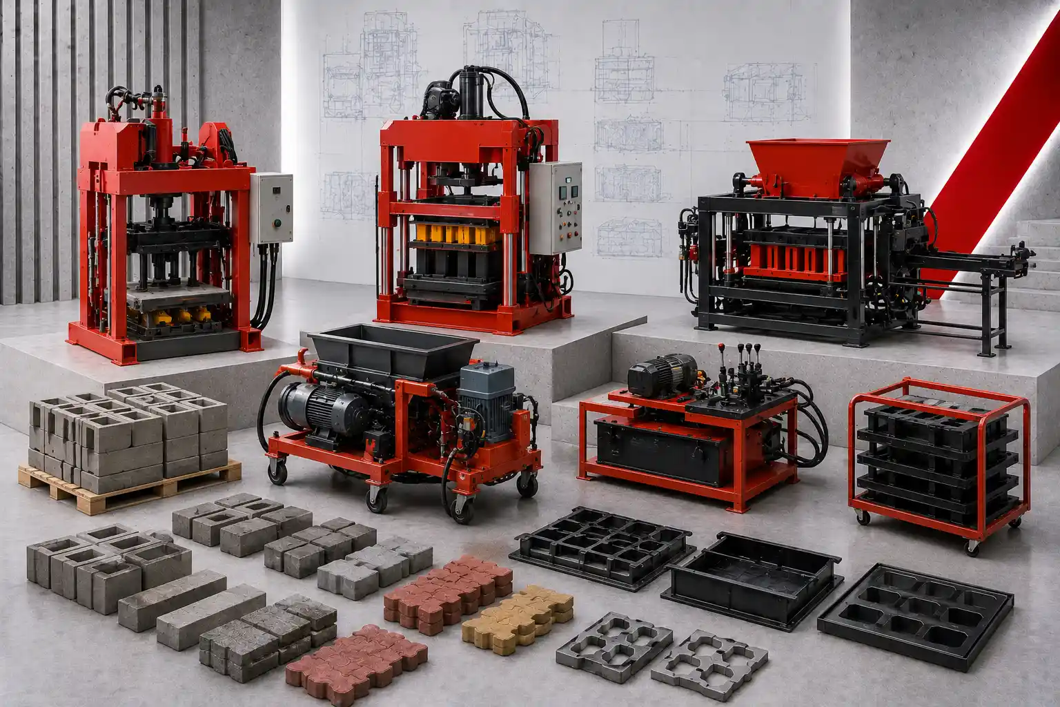 7 presses a briques et paves & accessoires